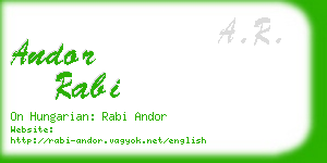 andor rabi business card